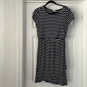 Maternity navy striped dress